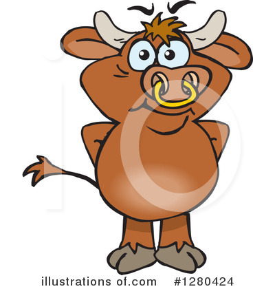 Royalty-Free (RF) Bull Clipart Illustration by Dennis Holmes Designs - Stock Sample #1280424