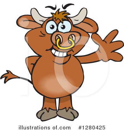 Royalty-Free (RF) Bull Clipart Illustration by Dennis Holmes Designs - Stock Sample #1280425
