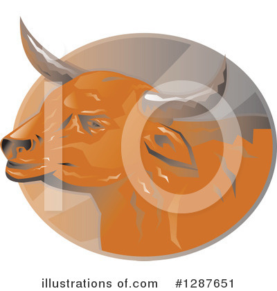Royalty-Free (RF) Bull Clipart Illustration by patrimonio - Stock Sample #1287651