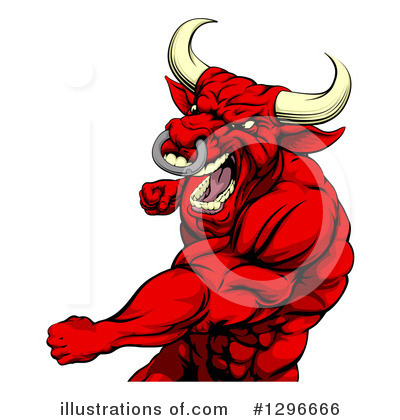 Royalty-Free (RF) Bull Clipart Illustration by AtStockIllustration - Stock Sample #1296666