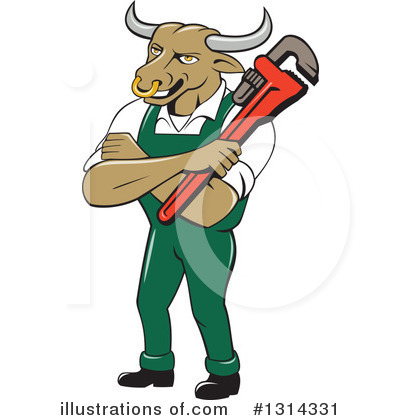 Royalty-Free (RF) Bull Clipart Illustration by patrimonio - Stock Sample #1314331