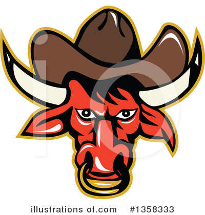 Royalty-Free (RF) Bull Clipart Illustration by patrimonio - Stock Sample #1358333