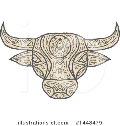 Royalty-Free (RF) Bull Clipart Illustration by patrimonio - Stock Sample #1443479