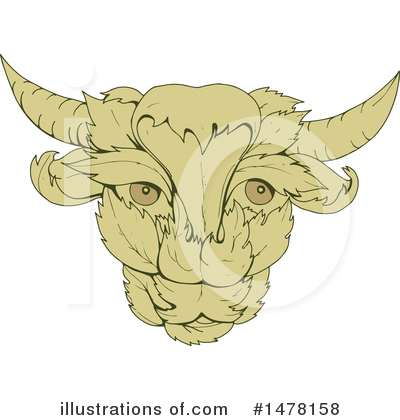 Royalty-Free (RF) Bull Clipart Illustration by patrimonio - Stock Sample #1478158