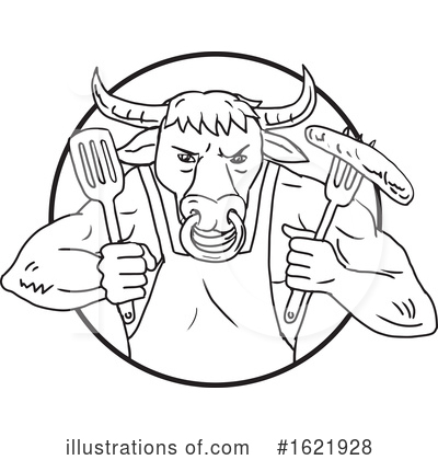 Royalty-Free (RF) Bull Clipart Illustration by patrimonio - Stock Sample #1621928