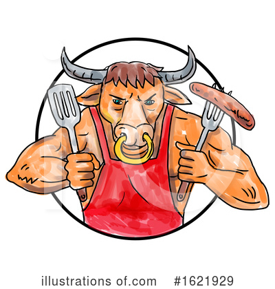 Royalty-Free (RF) Bull Clipart Illustration by patrimonio - Stock Sample #1621929