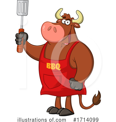 Royalty-Free (RF) Bull Clipart Illustration by Hit Toon - Stock Sample #1714099