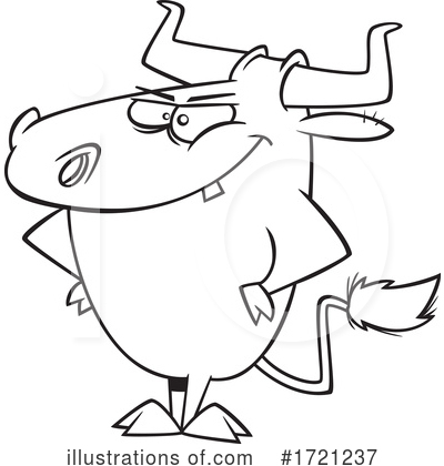 Royalty-Free (RF) Bull Clipart Illustration by toonaday - Stock Sample #1721237