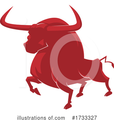 Royalty-Free (RF) Bull Clipart Illustration by Hit Toon - Stock Sample #1733327