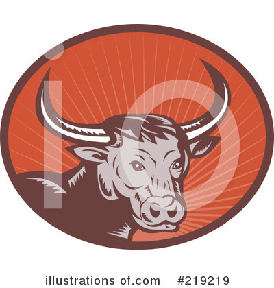 Royalty-Free (RF) Bull Clipart Illustration by patrimonio - Stock Sample #219219