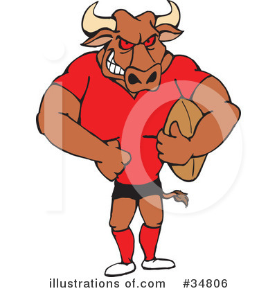 Royalty-Free (RF) Bull Clipart Illustration by Dennis Holmes Designs - Stock Sample #34806