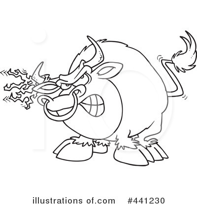 Royalty-Free (RF) Bull Clipart Illustration by toonaday - Stock Sample #441230