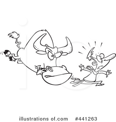 Royalty-Free (RF) Bull Clipart Illustration by toonaday - Stock Sample #441263