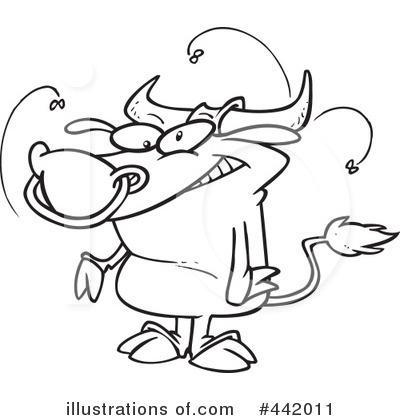 Royalty-Free (RF) Bull Clipart Illustration by toonaday - Stock Sample #442011