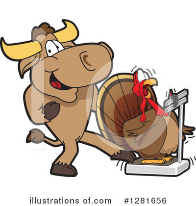 Royalty-Free (RF) Bull Mascot Clipart Illustration by Mascot Junction - Stock Sample #1281656
