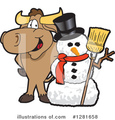 Royalty-Free (RF) Bull Mascot Clipart Illustration by Mascot Junction - Stock Sample #1281658