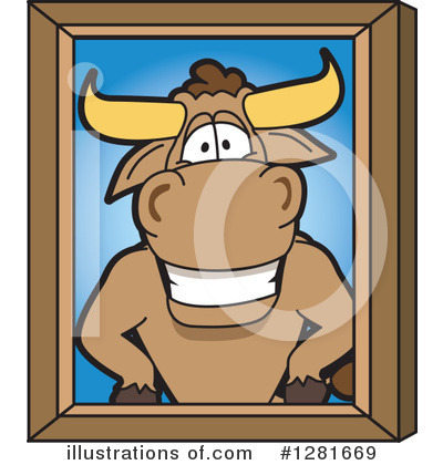 Royalty-Free (RF) Bull Mascot Clipart Illustration by Mascot Junction - Stock Sample #1281669