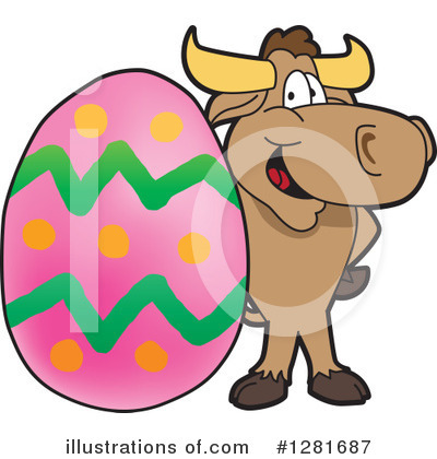 Royalty-Free (RF) Bull Mascot Clipart Illustration by Mascot Junction - Stock Sample #1281687
