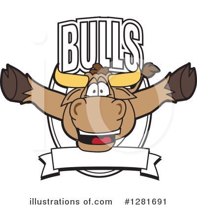 Royalty-Free (RF) Bull Mascot Clipart Illustration by Mascot Junction - Stock Sample #1281691