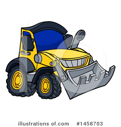 Royalty-Free (RF) Bulldozer Clipart Illustration by AtStockIllustration - Stock Sample #1458703