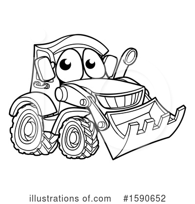 Royalty-Free (RF) Bulldozer Clipart Illustration by AtStockIllustration - Stock Sample #1590652