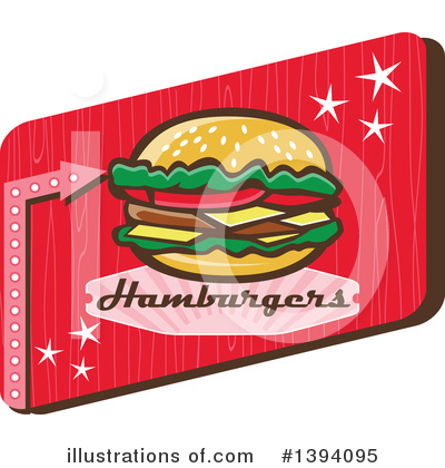 Royalty-Free (RF) Burger Clipart Illustration by patrimonio - Stock Sample #1394095