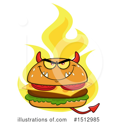 Royalty-Free (RF) Burger Clipart Illustration by Hit Toon - Stock Sample #1512985