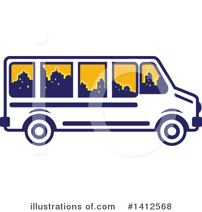 Royalty-Free (RF) Bus Clipart Illustration by patrimonio - Stock Sample #1412568