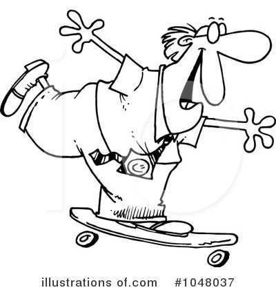 Skateboarding Clipart #1048037 by toonaday
