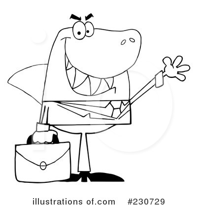 Shark Businessman Clipart #230729 by Hit Toon