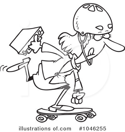Skateboarding Clipart #1046255 by toonaday