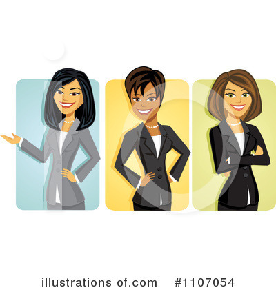 Royalty-Free (RF) Businesswomen Clipart Illustration by Amanda Kate - Stock Sample #1107054