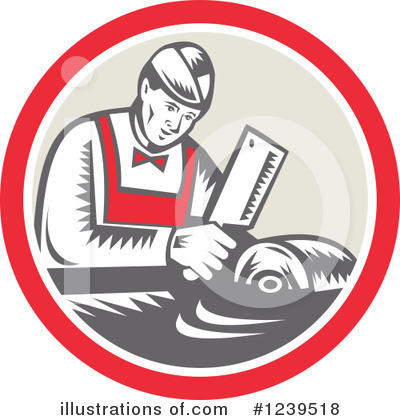Royalty-Free (RF) Butcher Clipart Illustration by patrimonio - Stock Sample #1239518