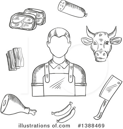 Royalty-Free (RF) Butcher Clipart Illustration by Vector Tradition SM - Stock Sample #1388469