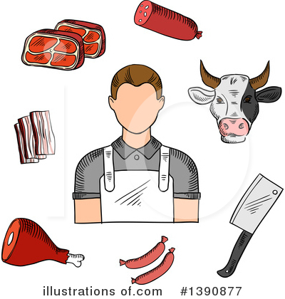 Royalty-Free (RF) Butcher Clipart Illustration by Vector Tradition SM - Stock Sample #1390877
