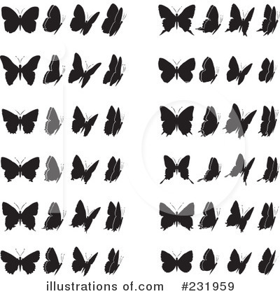 Royalty-Free (RF) Butterflies Clipart Illustration by Frisko - Stock Sample #231959