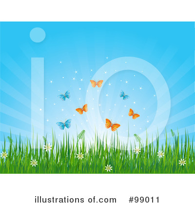 Royalty-Free (RF) Butterflies Clipart Illustration by Pushkin - Stock Sample #99011