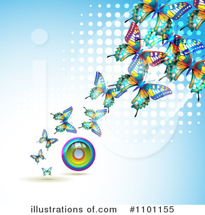 Royalty-Free (RF) Butterfly Background Clipart Illustration by merlinul - Stock Sample #1101155