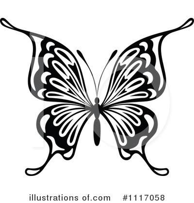 Royalty-Free (RF) Butterfly Clipart Illustration by Vector Tradition SM - Stock Sample #1117058