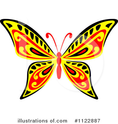 Royalty-Free (RF) Butterfly Clipart Illustration by Vector Tradition SM - Stock Sample #1122887