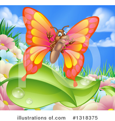 Royalty-Free (RF) Butterfly Clipart Illustration by AtStockIllustration - Stock Sample #1318375