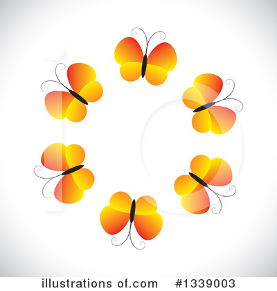 Royalty-Free (RF) Butterfly Clipart Illustration by ColorMagic - Stock Sample #1339003