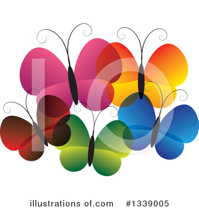 Royalty-Free (RF) Butterfly Clipart Illustration by ColorMagic - Stock Sample #1339005