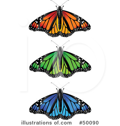 Royalty-Free (RF) Butterfly Clipart Illustration by Pushkin - Stock Sample #50090