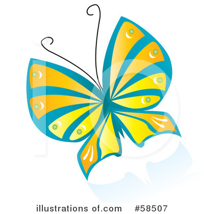 Royalty-Free (RF) Butterfly Clipart Illustration by MilsiArt - Stock Sample #58507