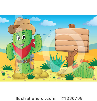 Royalty-Free (RF) Cactus Clipart Illustration by visekart - Stock Sample #1236708