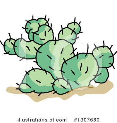Royalty-Free (RF) Cactus Clipart Illustration by Pushkin - Stock Sample #1307680