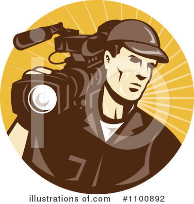 Royalty-Free (RF) Camera Man Clipart Illustration by patrimonio - Stock Sample #1100892