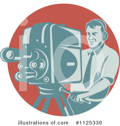 Royalty-Free (RF) Camera Man Clipart Illustration by patrimonio - Stock Sample #1125330