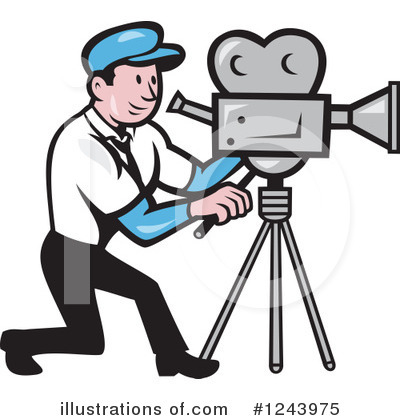 Royalty-Free (RF) Camera Man Clipart Illustration by patrimonio - Stock Sample #1243975